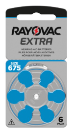 Pile 675 Rayovac —  Plaquette de 6 Piles