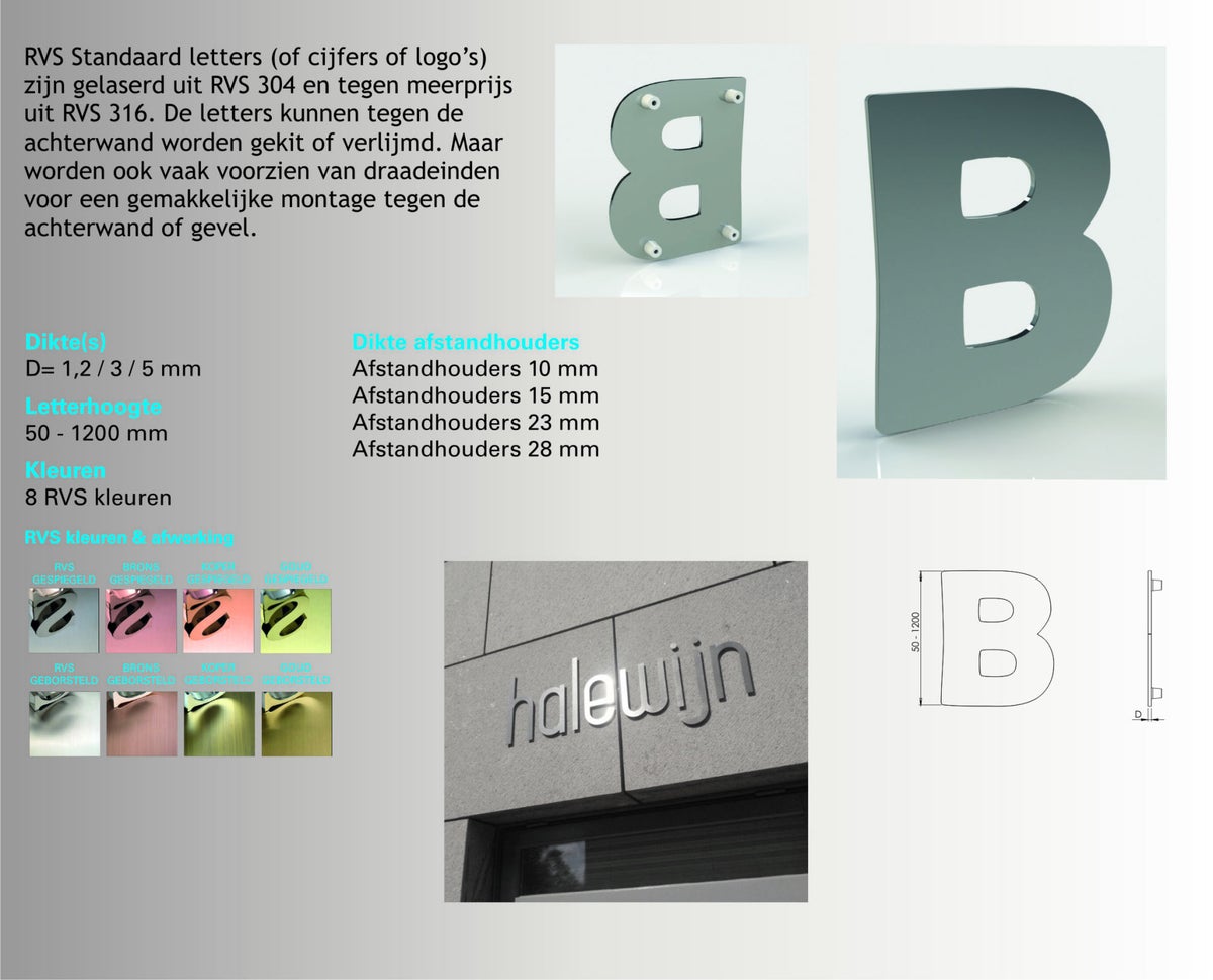 Goedkope RVS letters van Bosman Letters