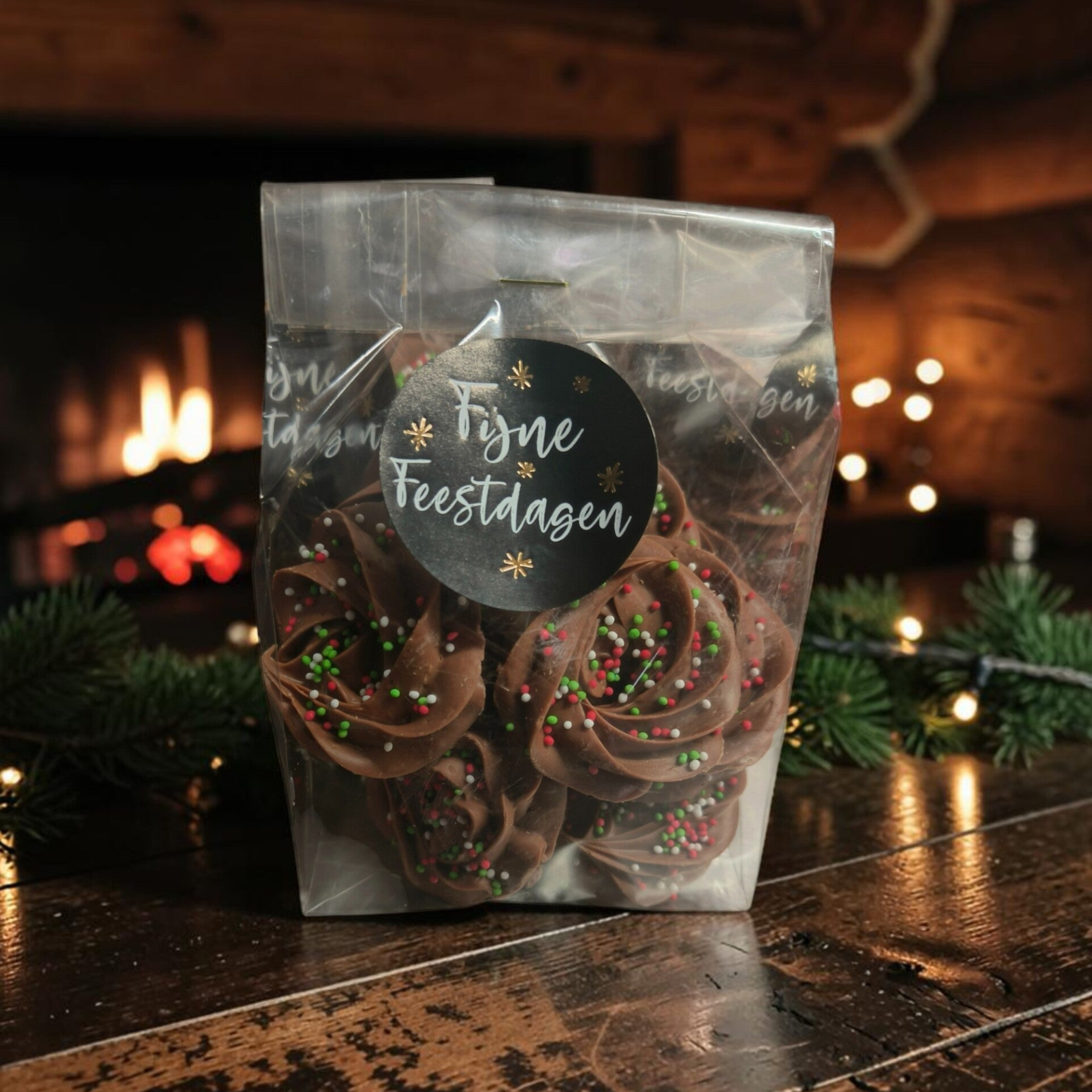 Chocolade Kerstkransjes  - Gespoten - 180 gram