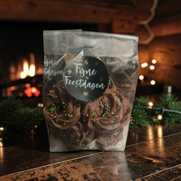 Chocolade Kerstkransjes  - Gespoten - 180 gram