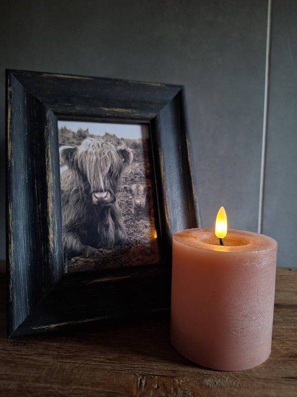 Stoer / sober houten fotolijstje 2 schotse hooglanders