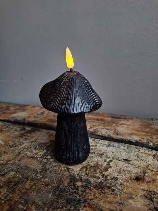 Countryfield ledkaars paddenstoel zwart 15 cm