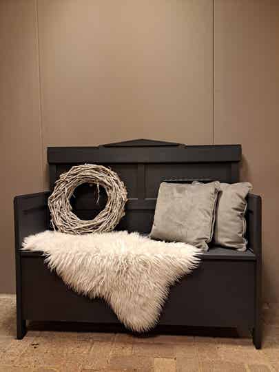 oude klepbank antraciet