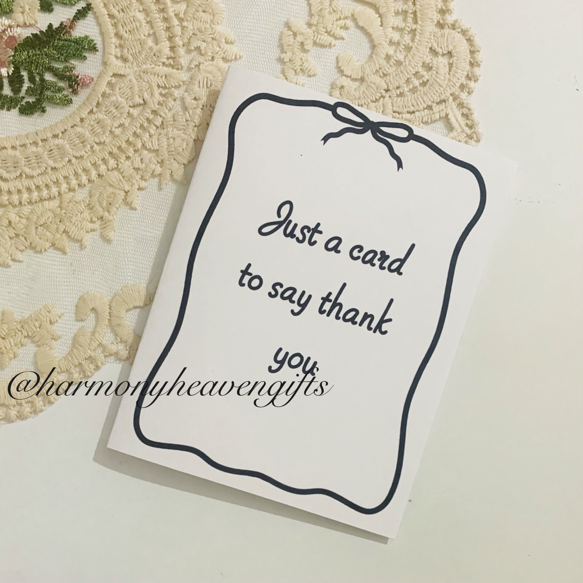 Black Bow Thank You Card