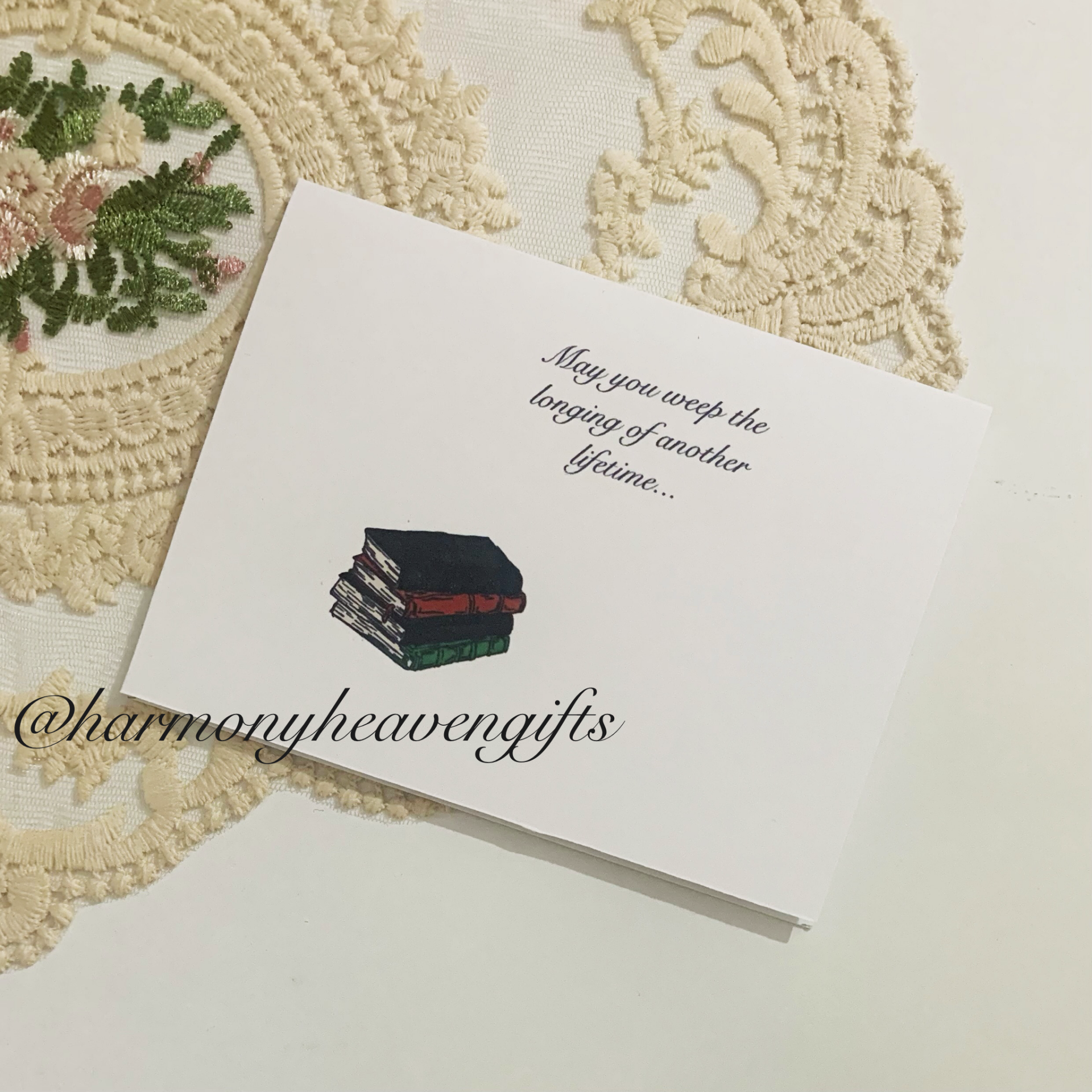 Stack Of Books And Quote Greeting Card