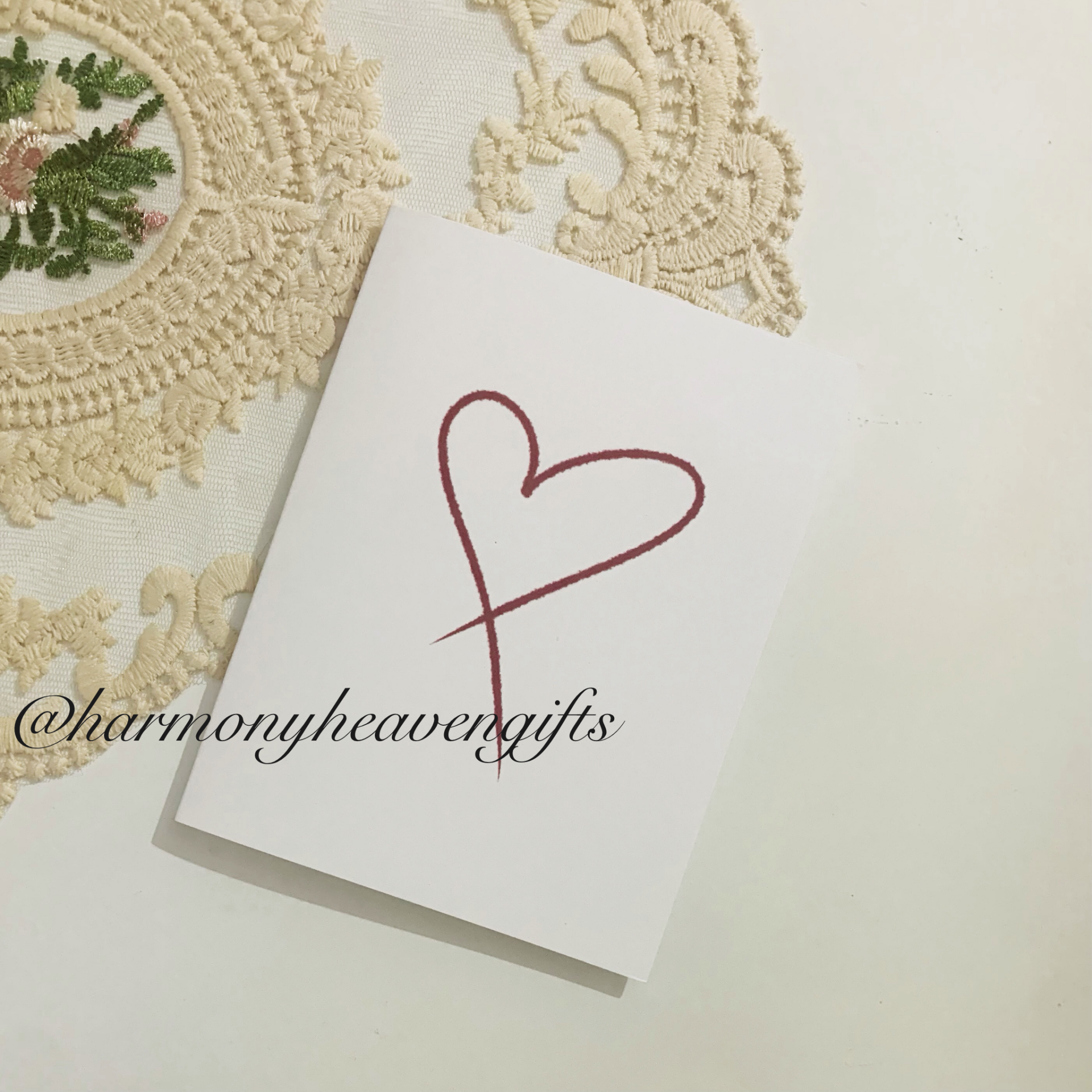 Classic Red Heart Outlined Romantic Card