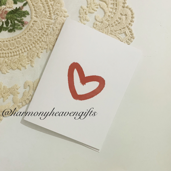 Single Red Heart Romantic Card