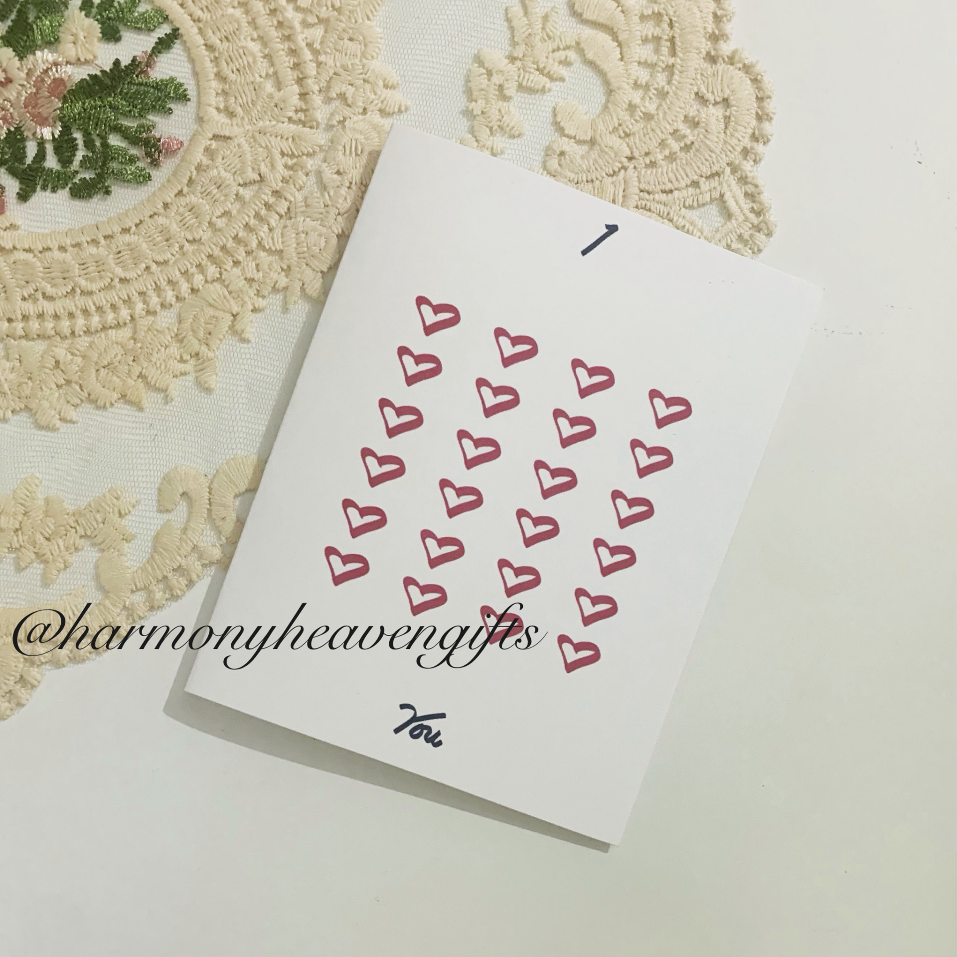 I Love You Classic Heart Pattern Romantic Card