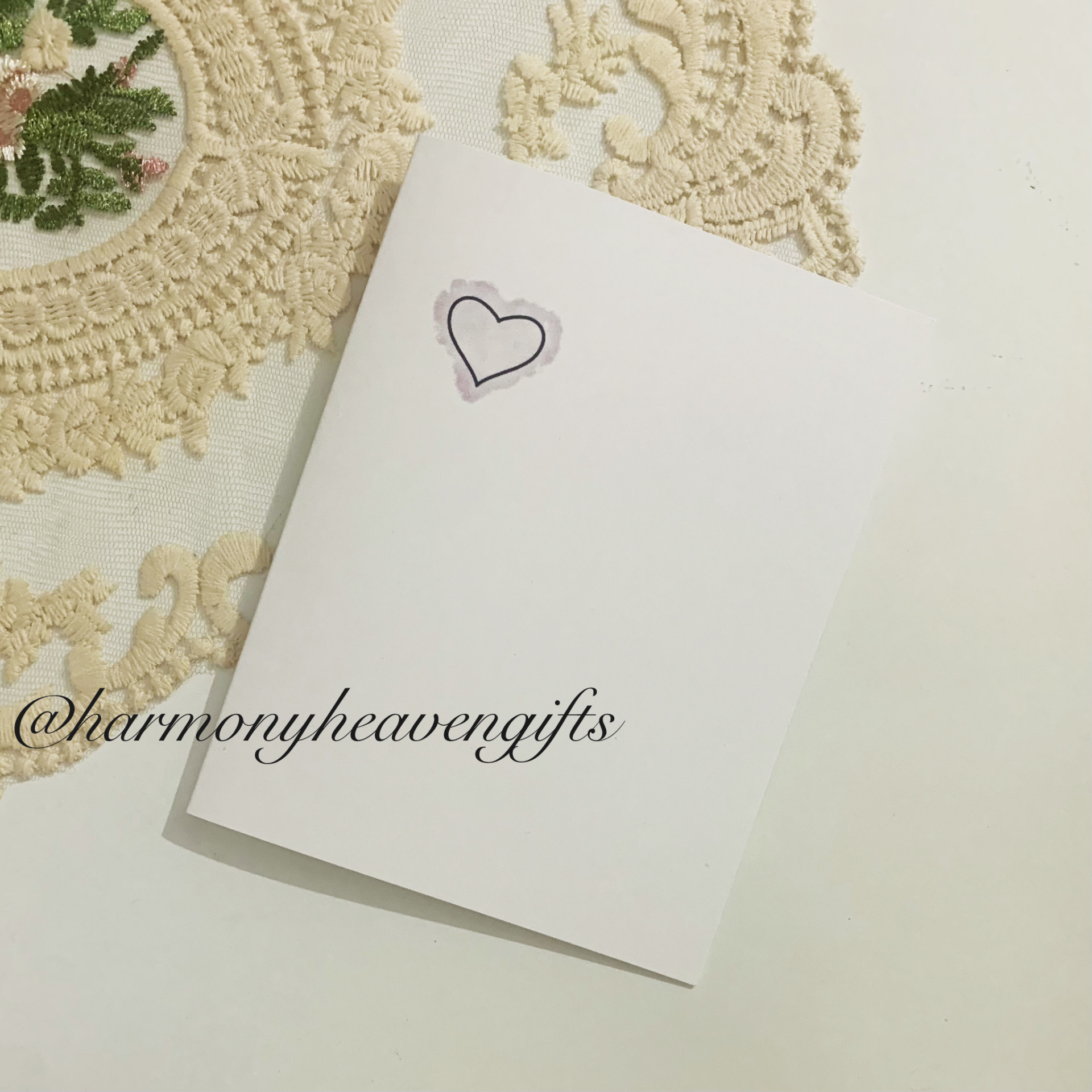 Single Pink Heart Romantic Card