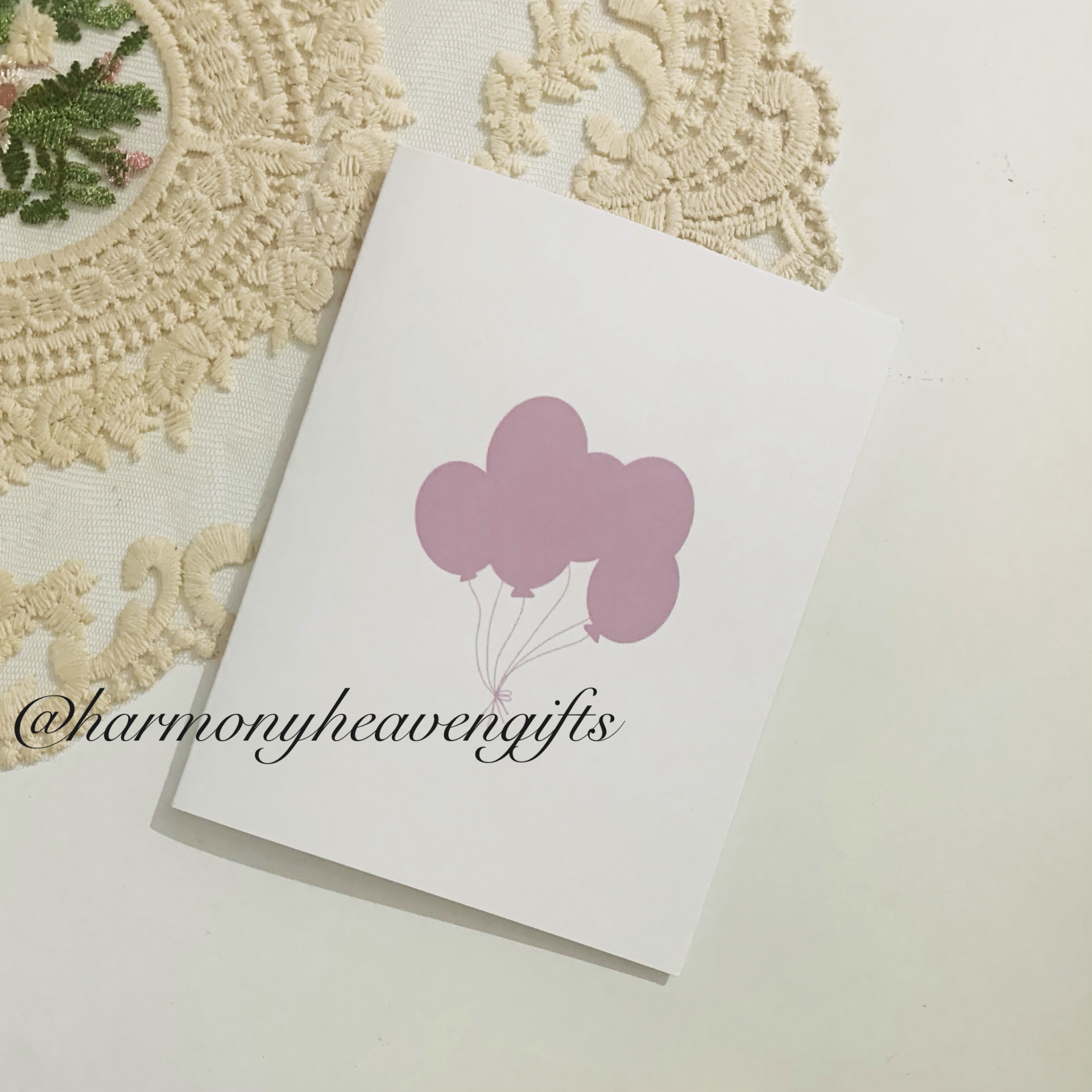 Pink Balloon Birthday Card