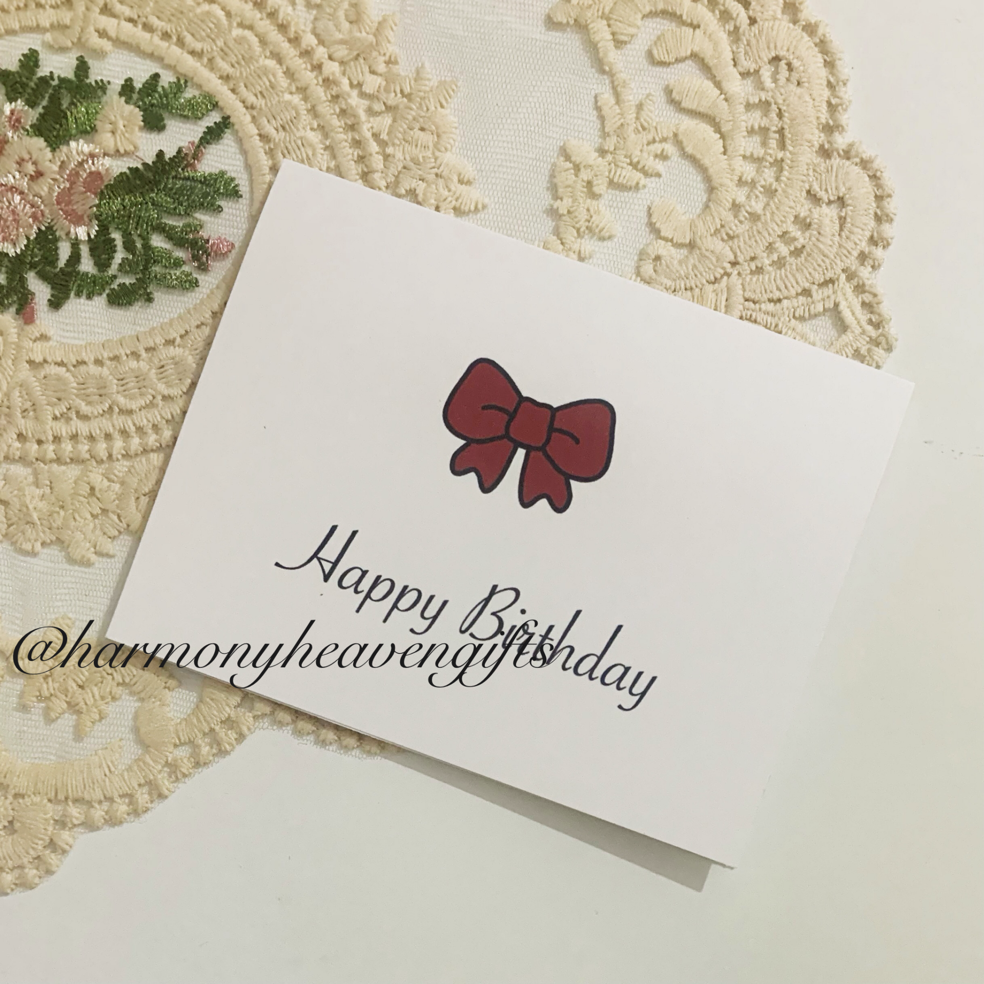 Happy Birthday With Bow Birthday Card