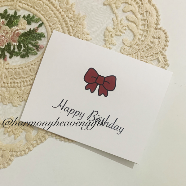 Happy Birthday With Bow Birthday Card
