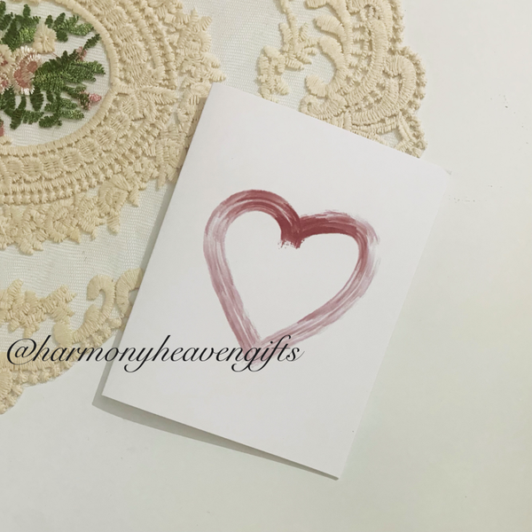 Classic Red Heart Outlined Romantic Card
