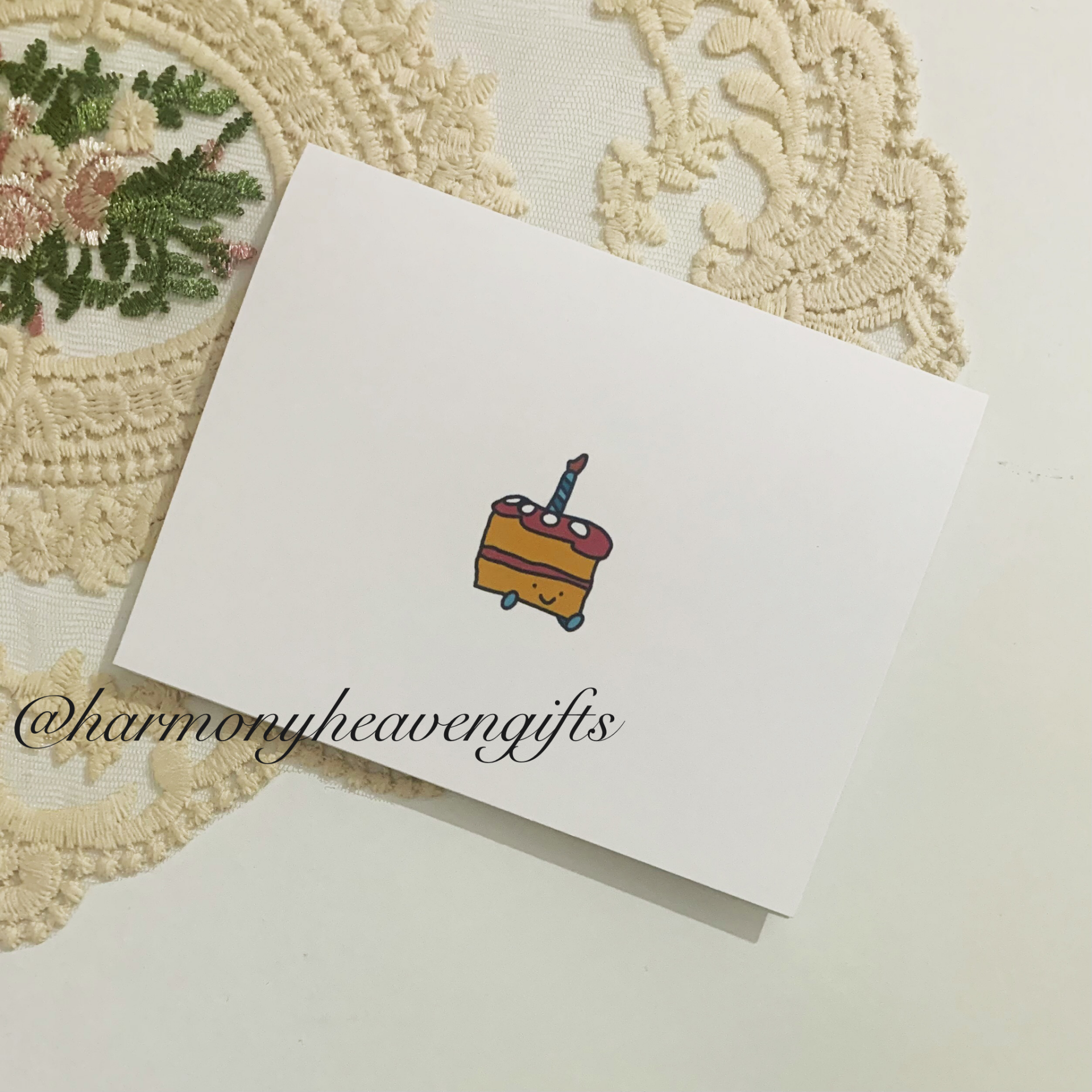 Cartoon Birthday Cake Birthday Card