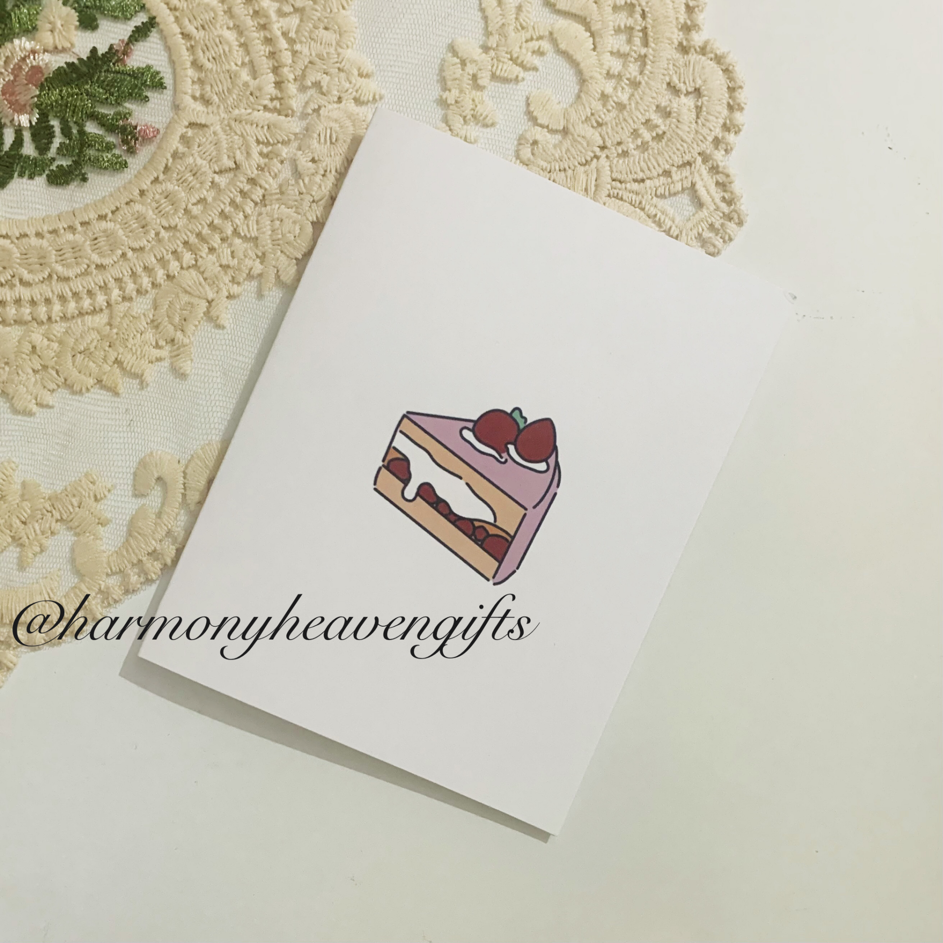 Strawberry Slice Cake Birthday Card