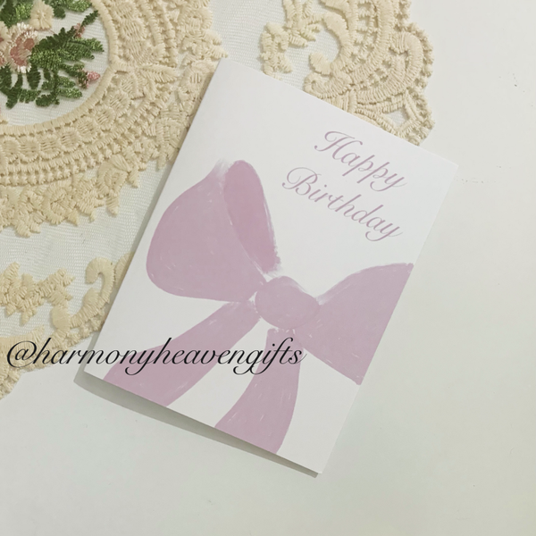 Pink Bow Birthday Card