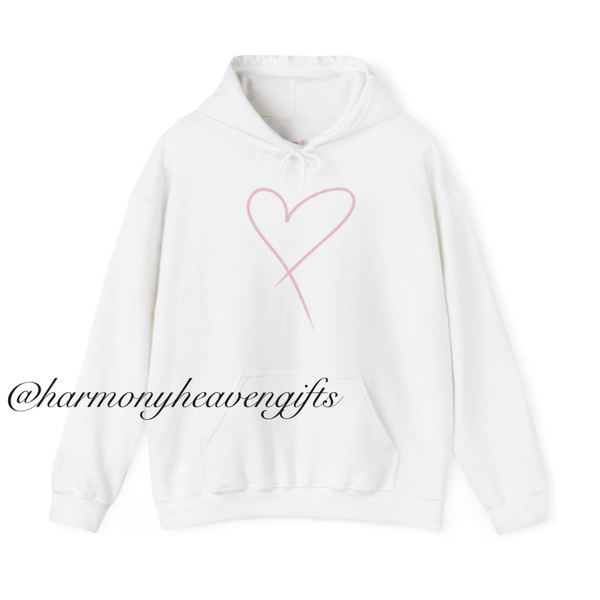 Pink Crayon Heart Hoodie