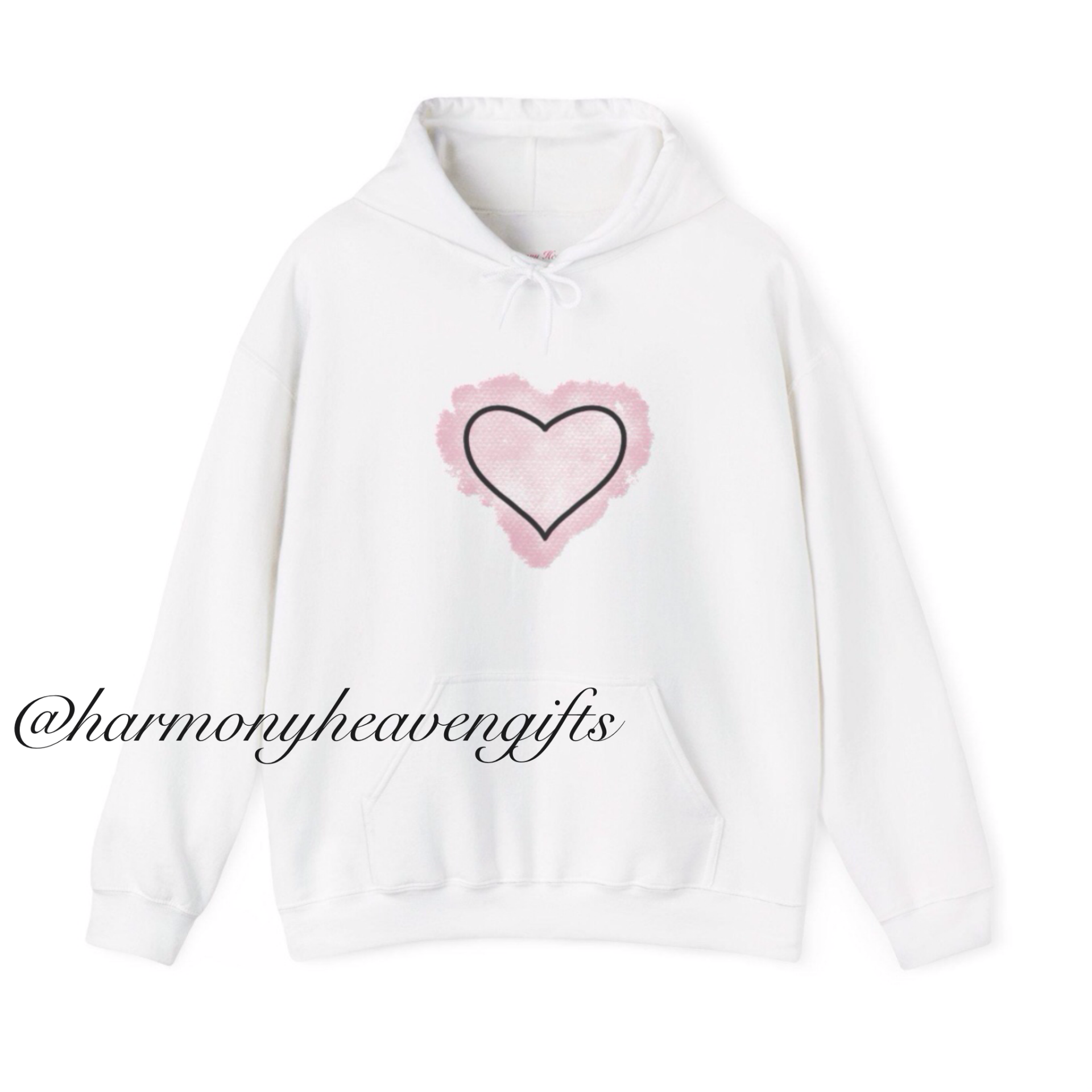 Pink Water Color Heart Hoodie
