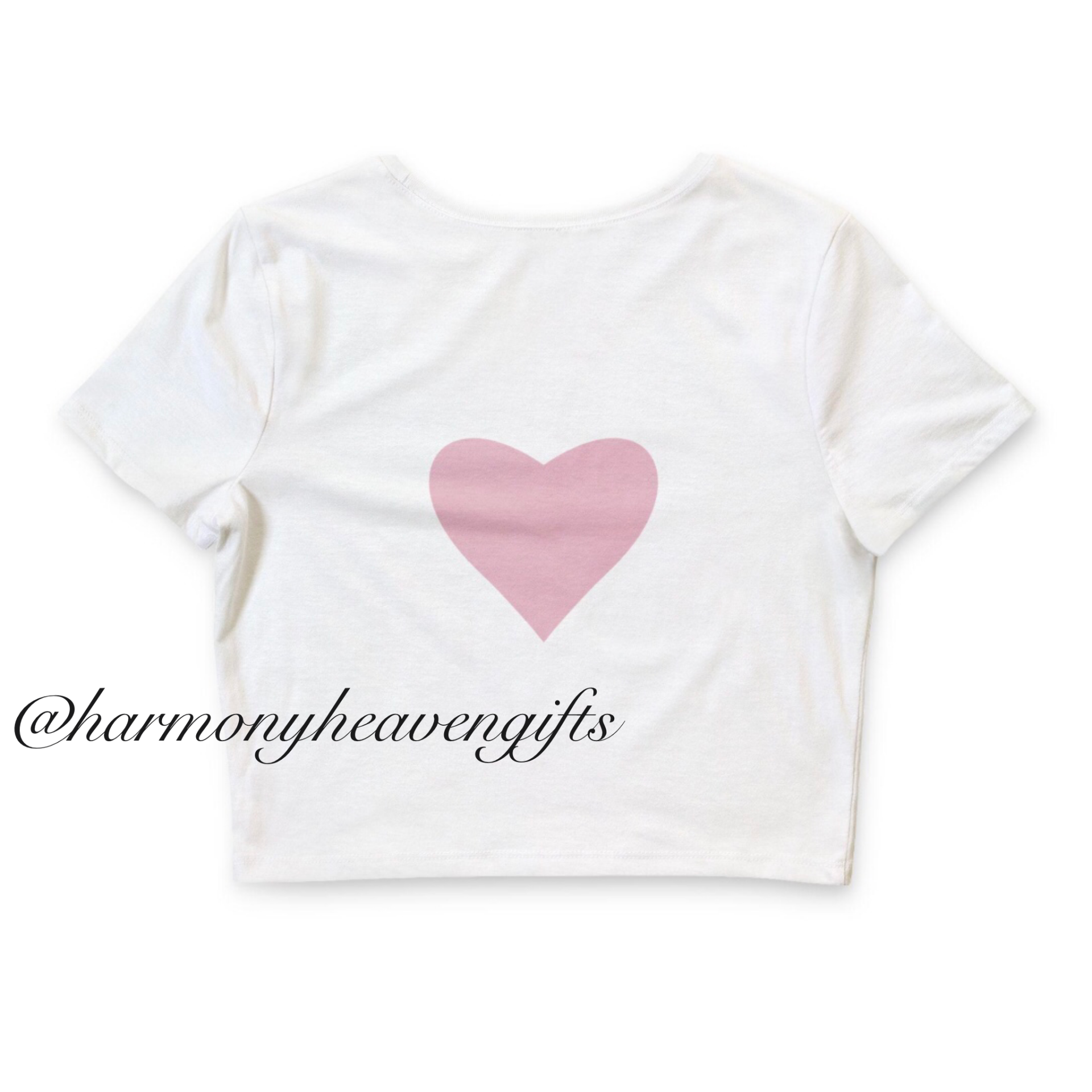 Pink Filled Inn Heart Crop Tee