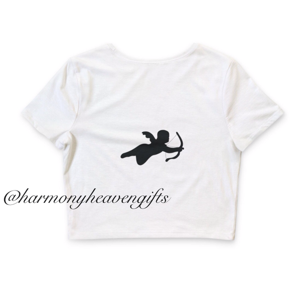 Black Cupid Crop Tee