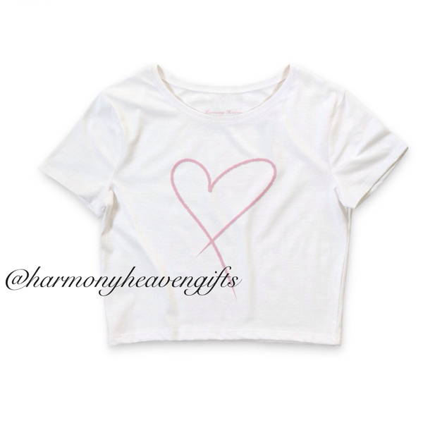 Pink Crayon Crop Tee