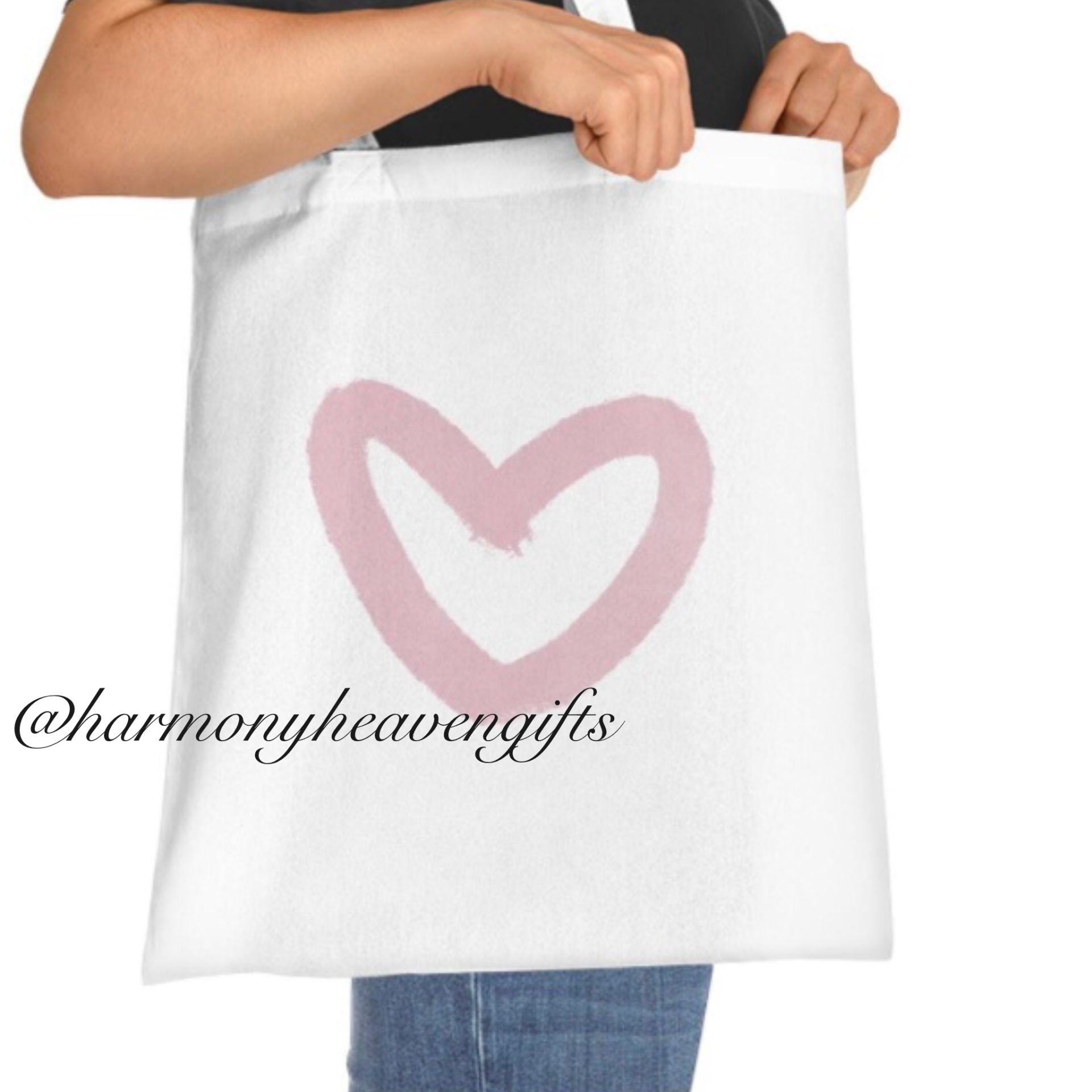 Pink Heart Tote Bag