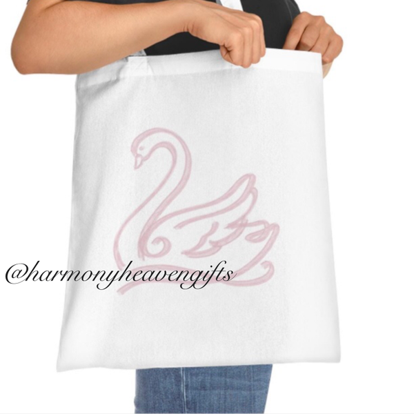 Pink Swan Tote Bag