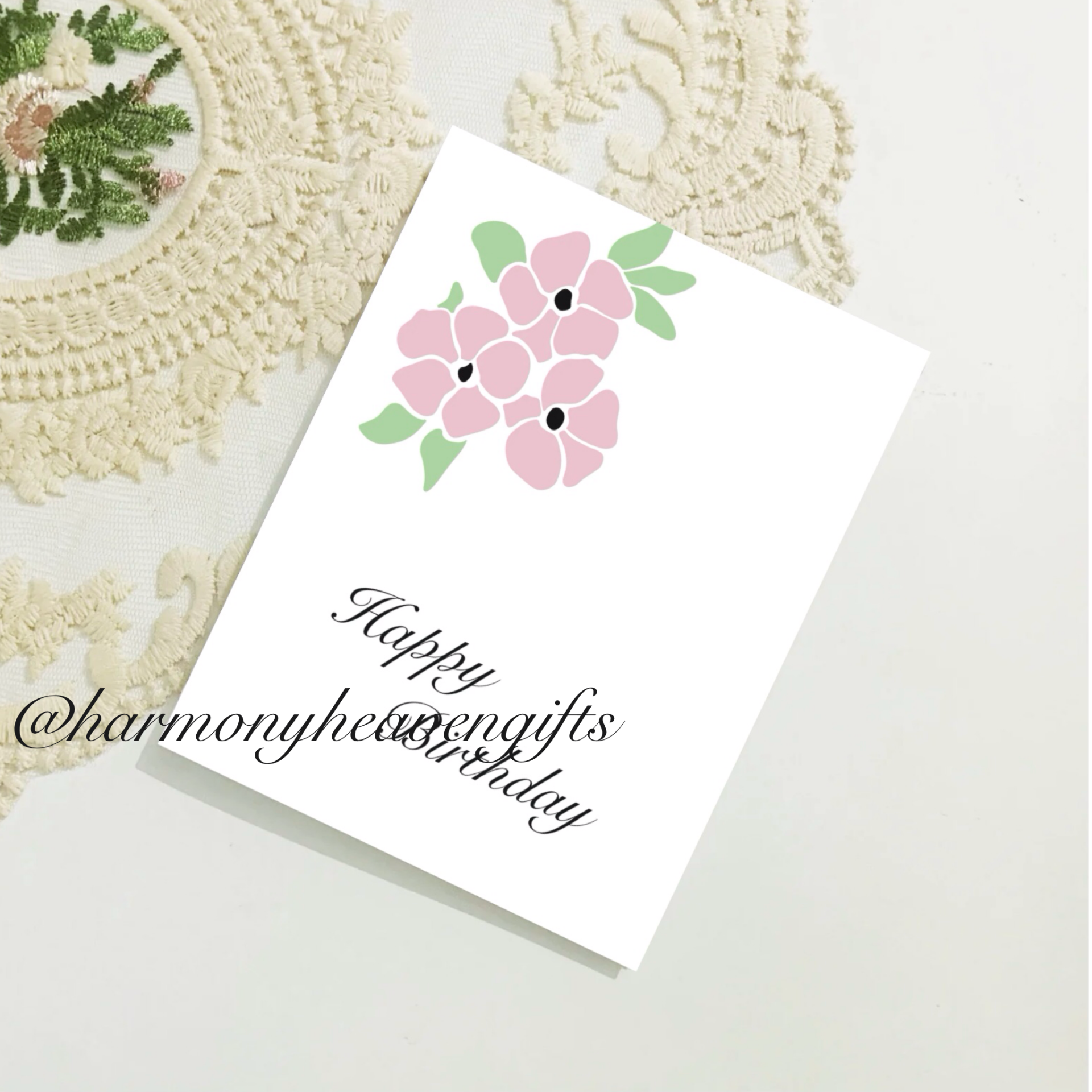 Blush Flower Birthday Card