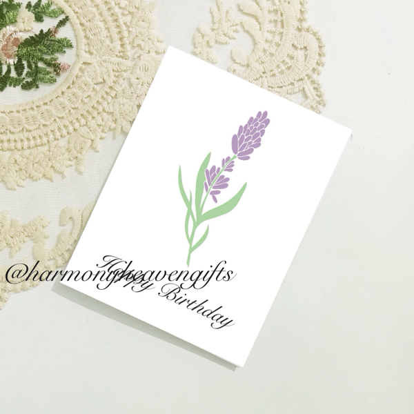 Lavender Flower Birthday Card