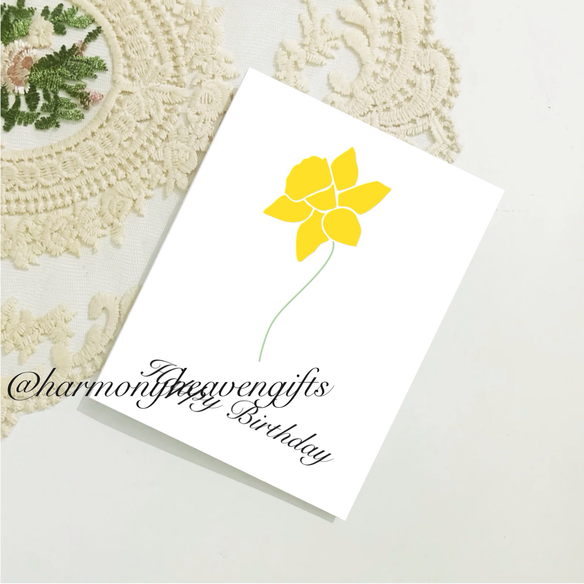 Daffodil Flower Birthday Card