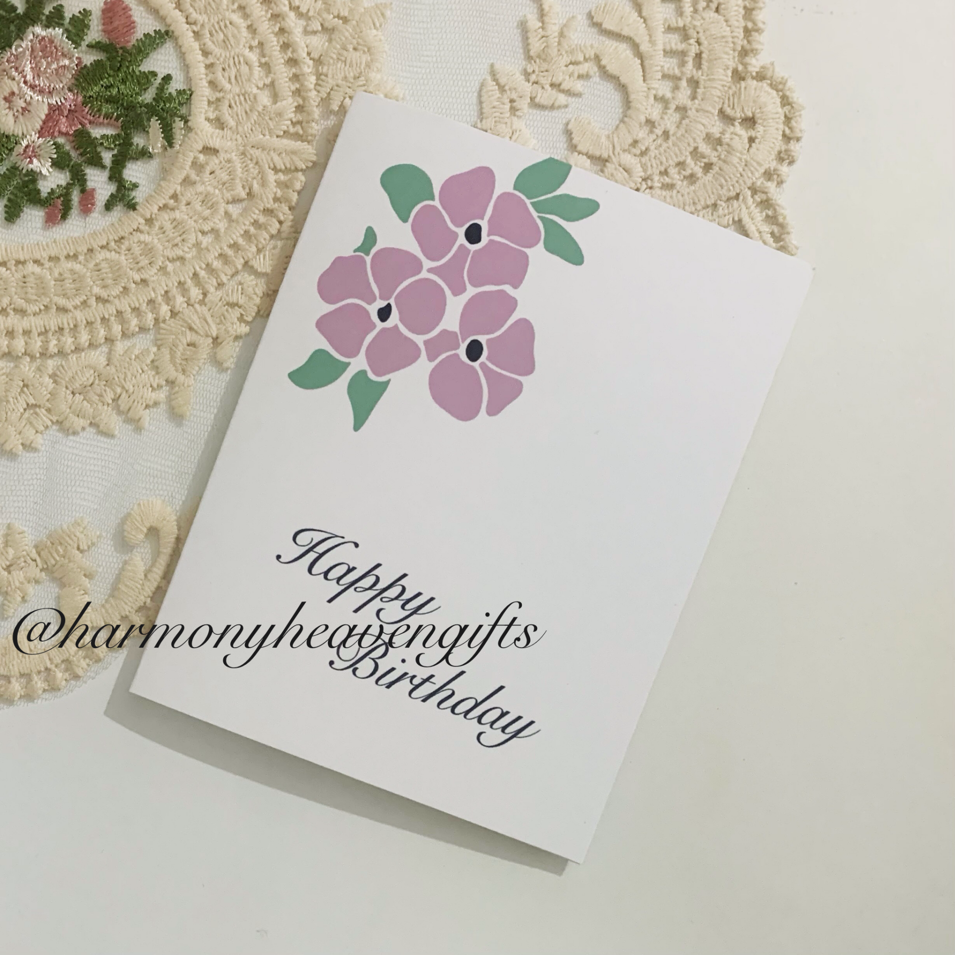 Blush Flower Birthday Card
