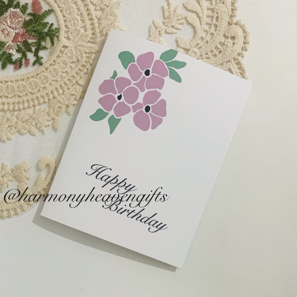 Blush Flower Birthday Card