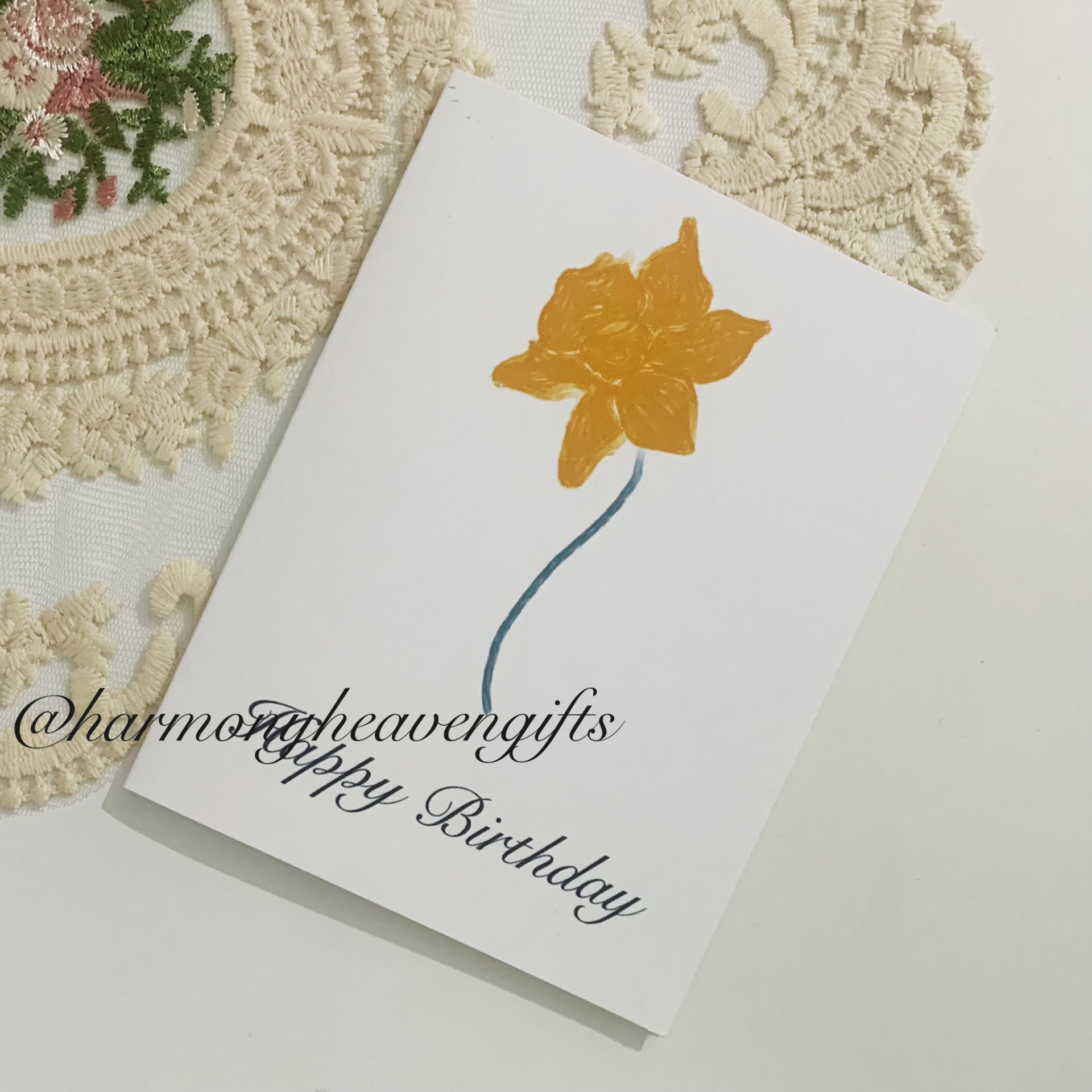Daffodil Flower Birthday Card