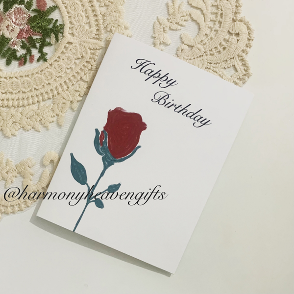 Rose Flower Birthday Card