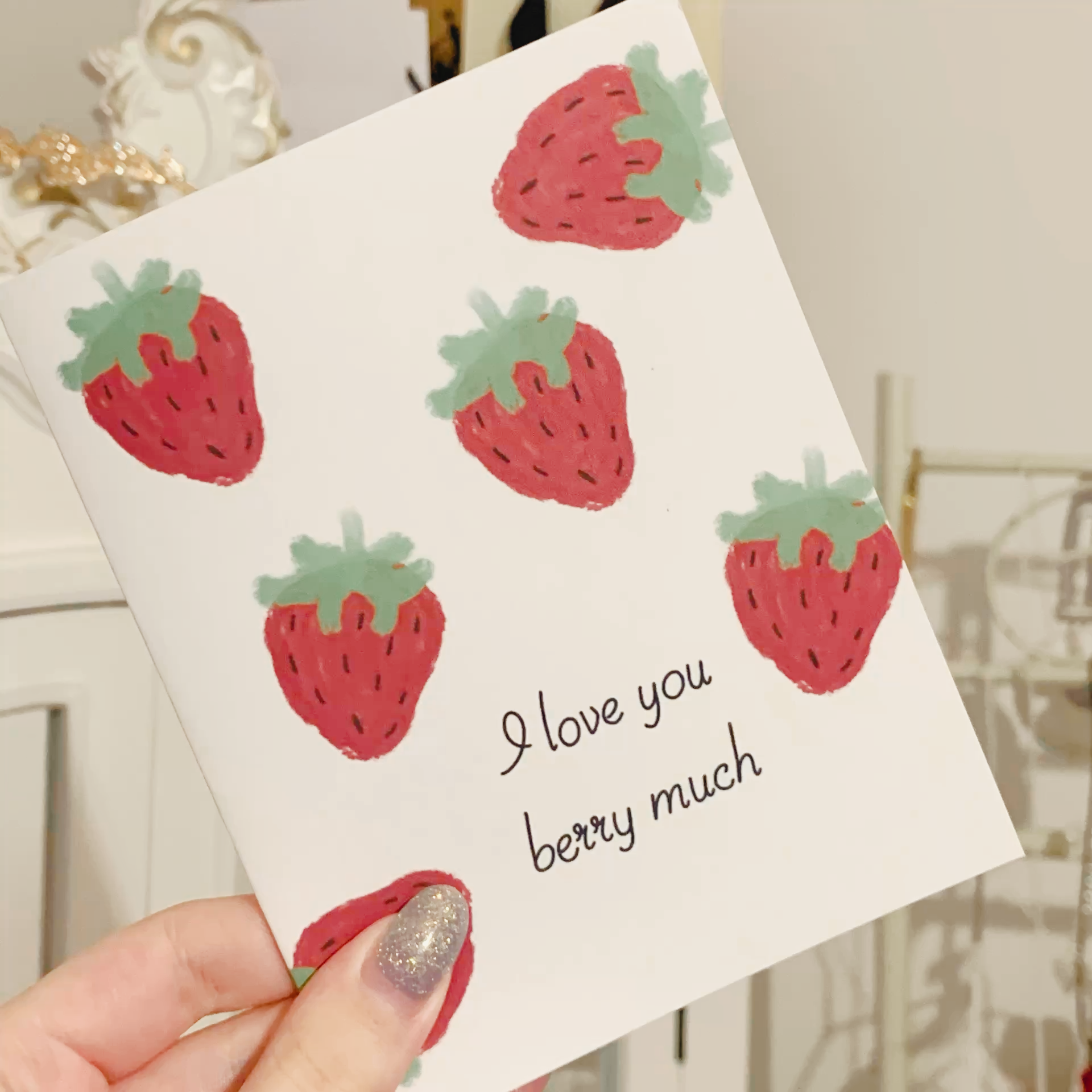 I Love You Berry Much Romantic Card