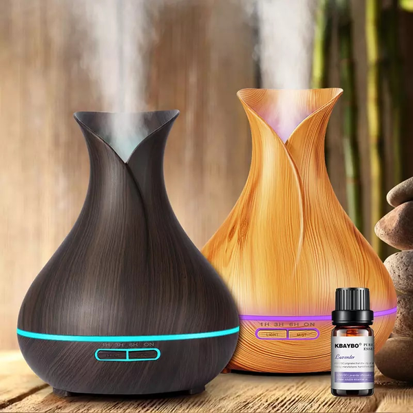 UITVERKOCHT- Aroma diffuser 400 ml- lichtbruin eiken