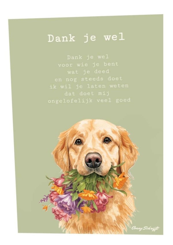 Dubbele kaart A6 Dank je wel