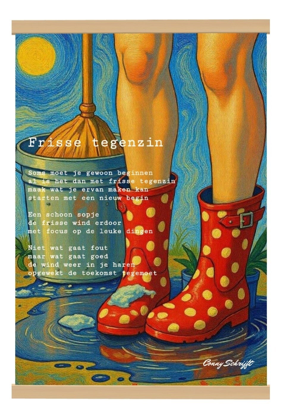 Gedicht op textielposter Frisse Tegenzin