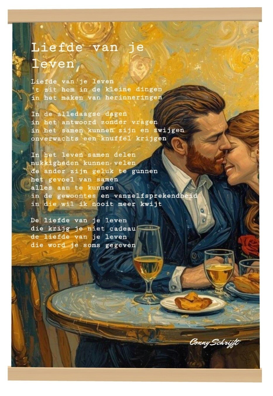Gedicht op textielposter Liefde van je leven