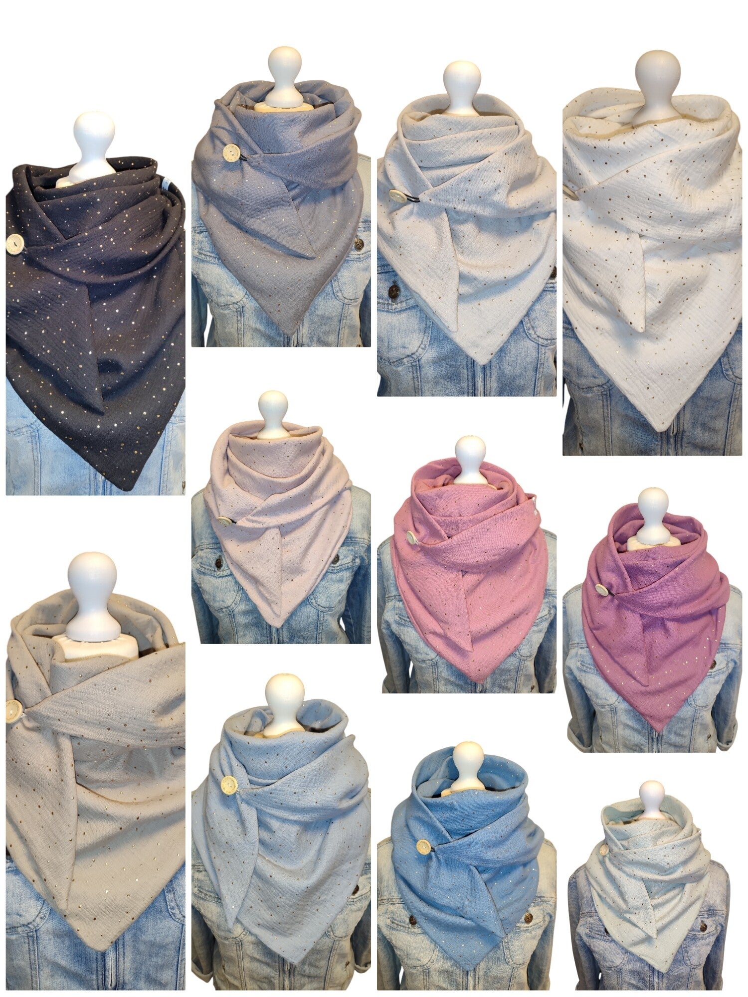 Wickelhalstuch mit Goldtupfen