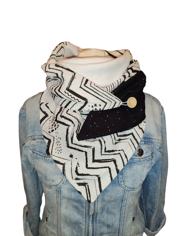 Musselin Wickelhalstuch 4 farbig