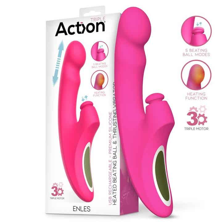 VIBRADOR CON BEATING BALL, THRUSTING Y FUNCIÓN DE CALOR