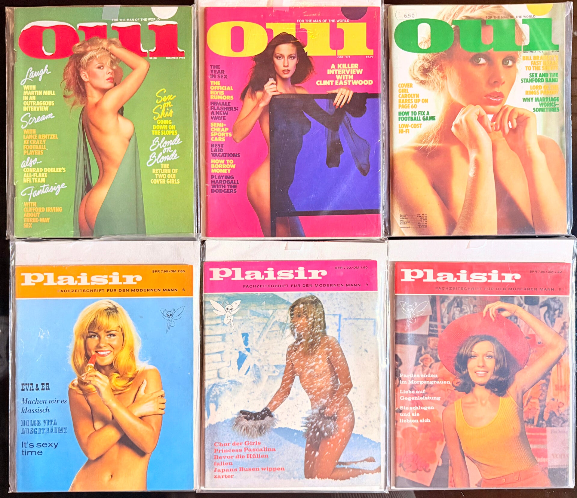 Vintage! 3x Oui + 3x Pleasure mit Aktmodelle