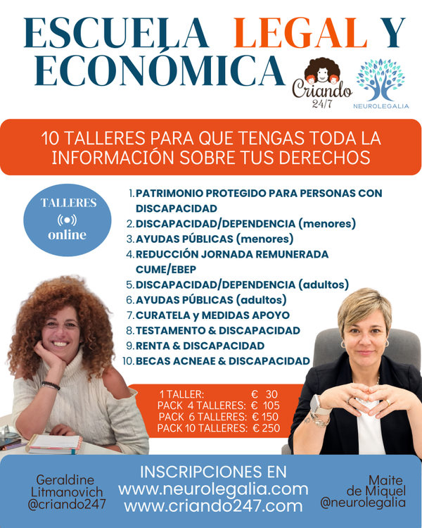 Criando 24/7 y Neurolegalia · Ciclo completo 2026–2027 · 10 talleres