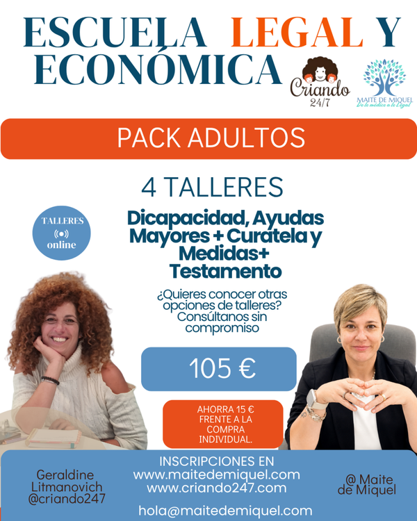 Criando 24/7 y Maite de Miquel · Pack Adultos Plus · 6 talleres