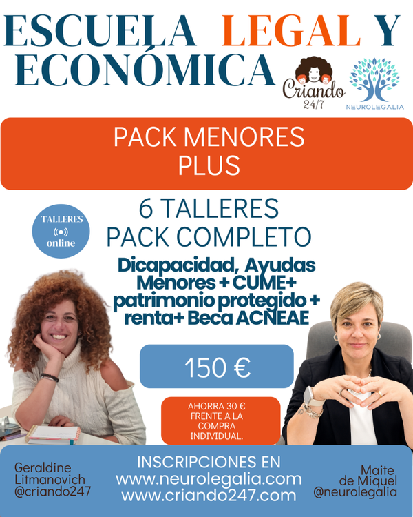 Criando 24/7 y Neurolegalia · Pack Adultos Plus · 6 talleres