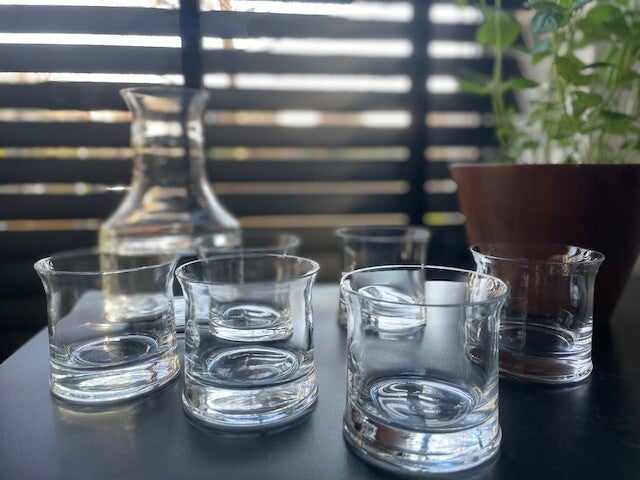 Vintage Bormioli Italy set karaf en glazen (7-delig)