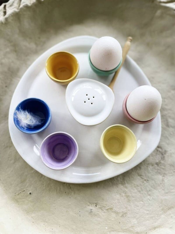 Vintage eierdopjes Koninklijke Plateelbakkerij Gouda