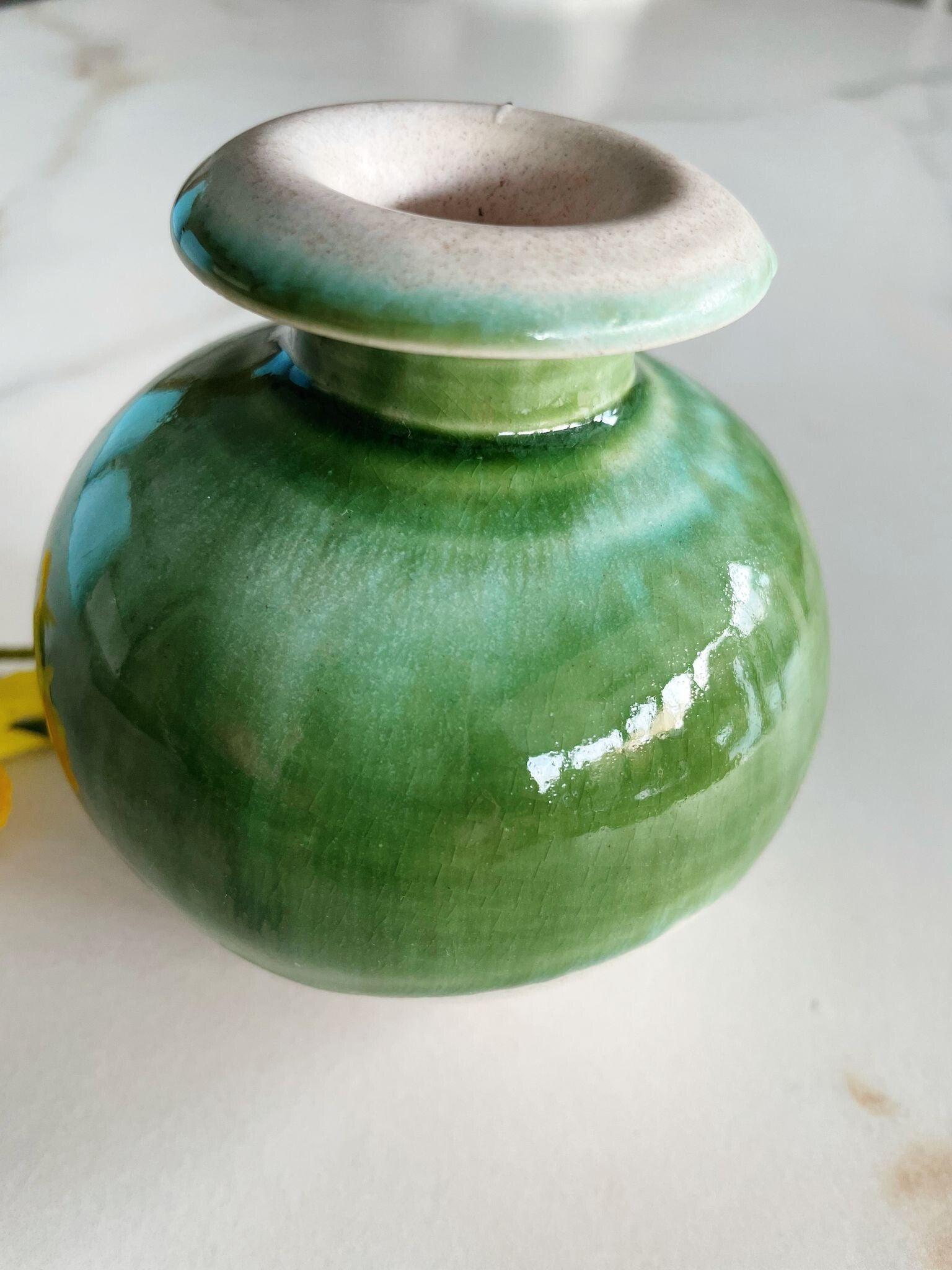 Vintage groen bolvaasje