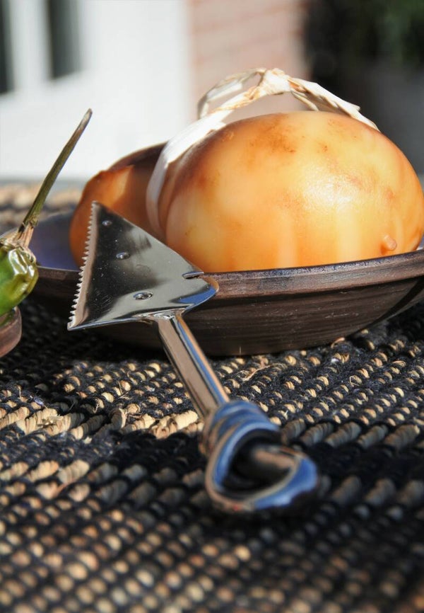 Vintage franse kaasmesjes set met gedraaid detail van staal